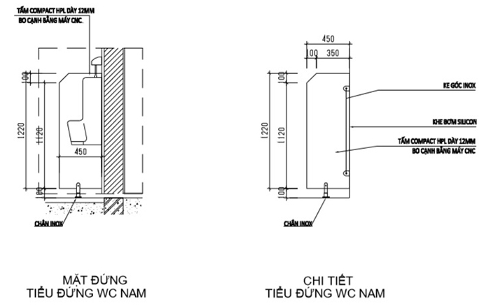 Thi công vách ngăn vệ sinh công cộng